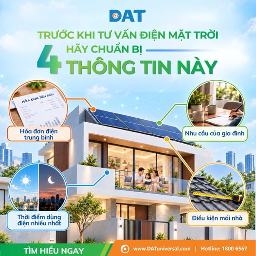☀️ TRƯỚC KHI TƯ VẤN ĐIỆN MẶT TRỜI, HÃY CHUẨN BỊ 4 THÔNG TIN NÀY!