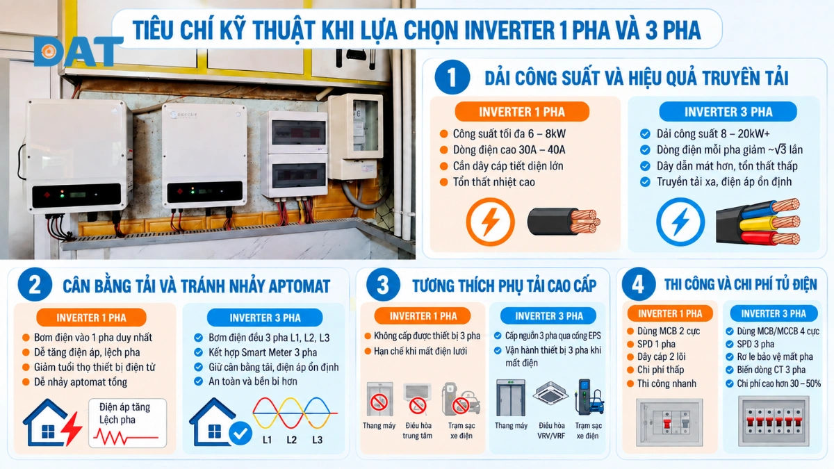 4 tiêu chí kỹ thuật khi lựa chọn inverter 1 pha và 3 pha.webp