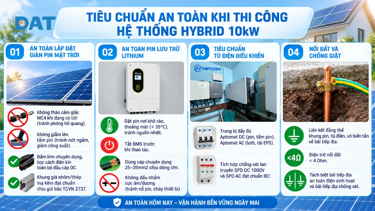 4 tiêu chuẩn an toàn khi thi công hệ thống hybrid 10kW.webp