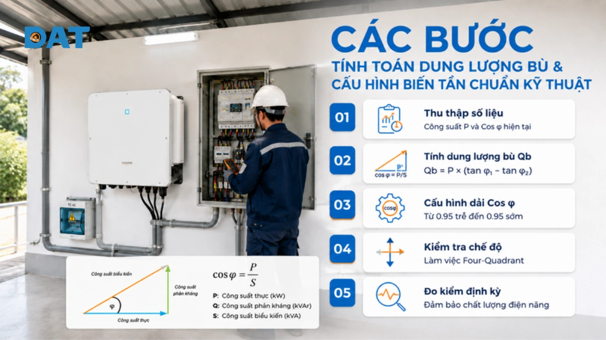 5 bước tính toán dung lượng bù và cấu hình biến tần chuẩn kỹ thuật.webp