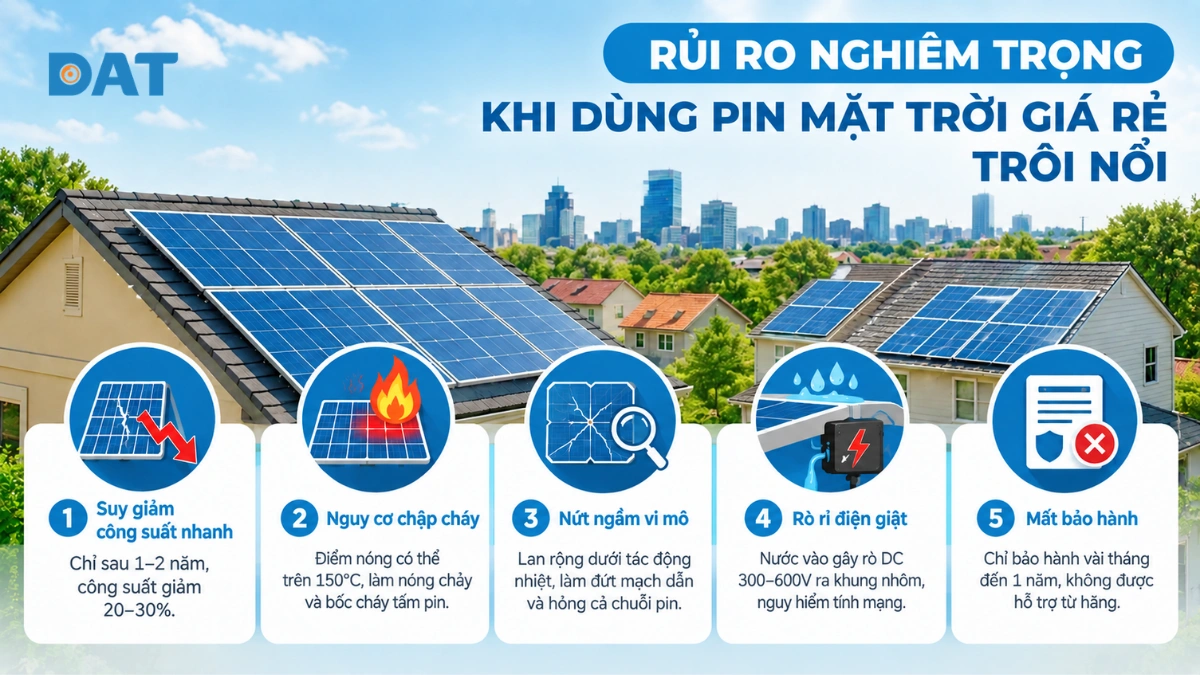 5 rủi ro nghiêm trọng khi sử dụng pin mặt trời giá rẻ trôi nổi.webp