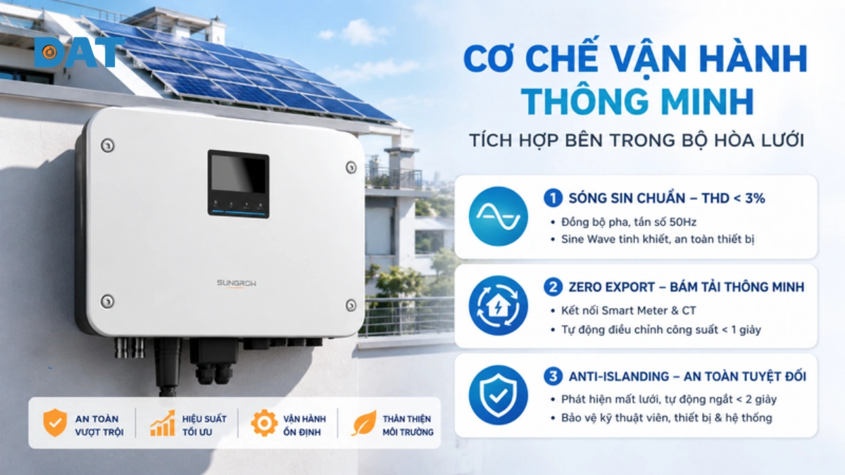 Cơ chế vận hành thông minh tích hợp bên trong bộ hòa lưới .webp