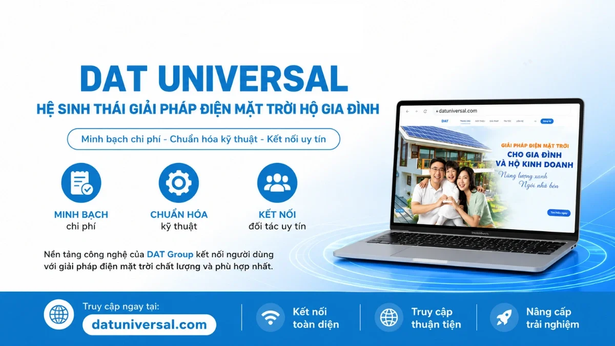 Hệ sinh thái điện mặt trời DAT Universal do DAT Group phát triển.webp