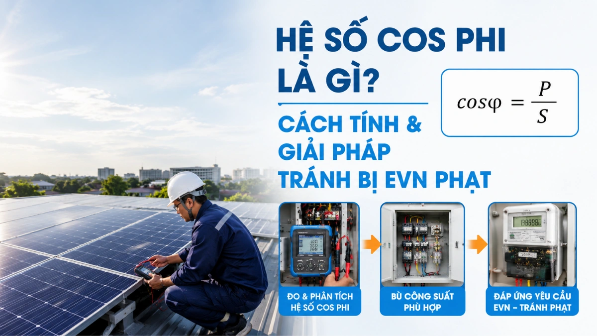 Hệ số cos phi là gì? Cách tính & giải pháp tránh bị EVN phạt