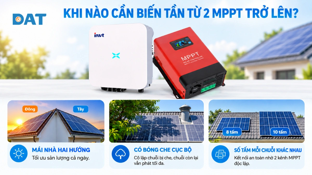 Khi nào bắt buộc phải chọn biến tần sở hữu từ 2 MPPT trở lên.webp
