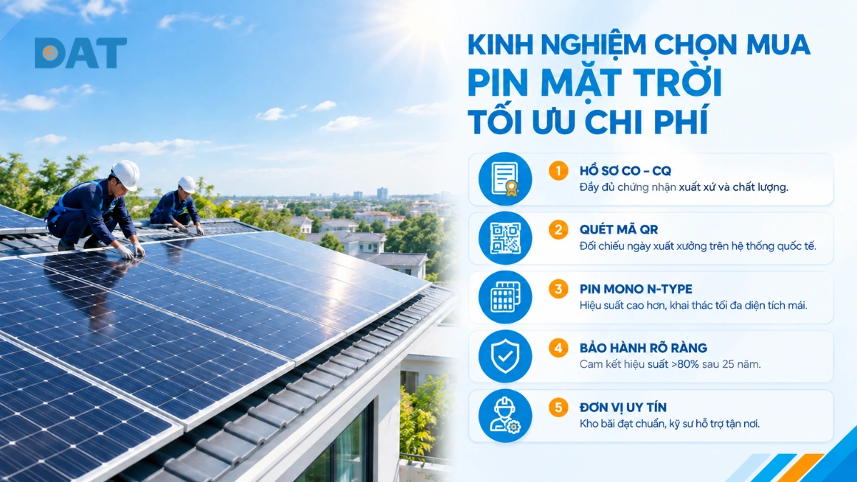 Kinh nghiệm chọn mua pin mặt trời tối ưu chi phí .webp