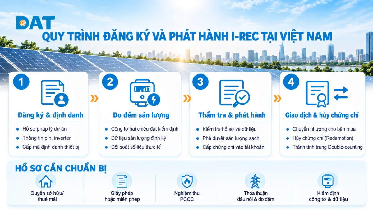 Quy trình đăng ký và phát hành chứng chỉ I-REC tại Việt Nam.webp