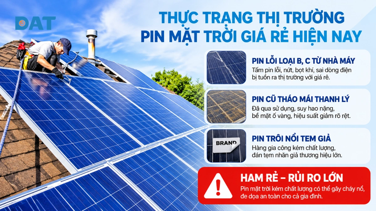 Thực trạng thị trường pin mặt trời giá rẻ hiện nay.webp